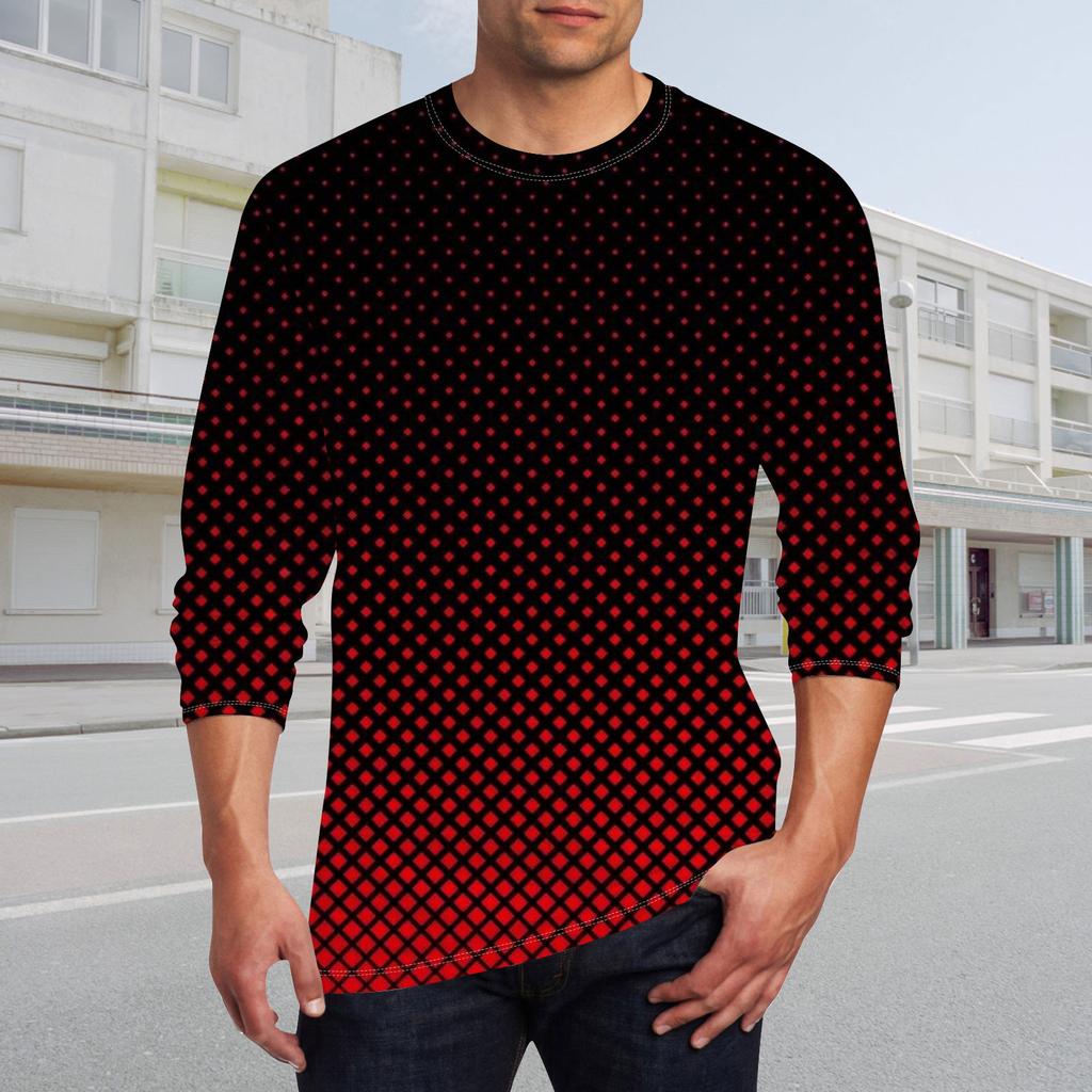 Men's T Shirt O-Neck Clothing Apparel Outdoor Long Sleeve Print Fashion Designer Vintage