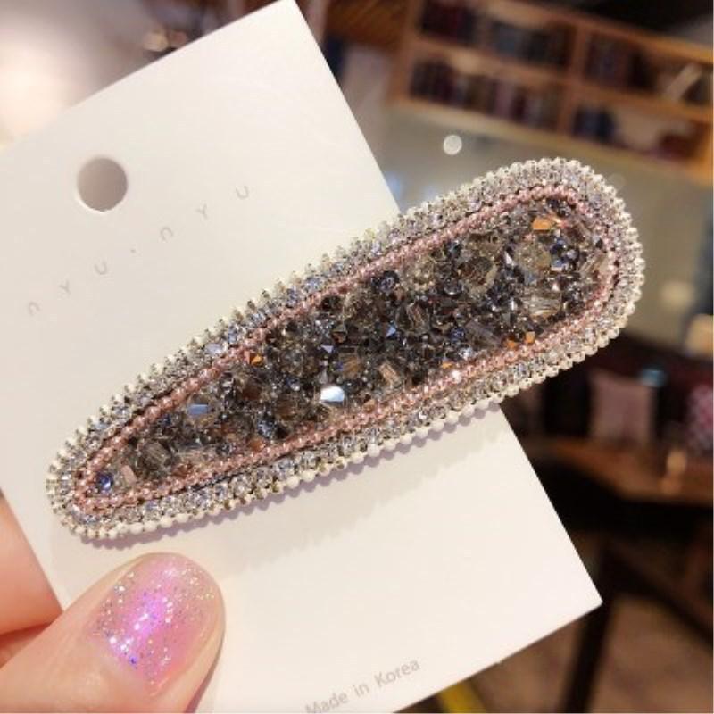 Korean Rhinestone Diamond-Edge Hairpin for Women: Stylish One-Word Clip for Bangs and Side Hair