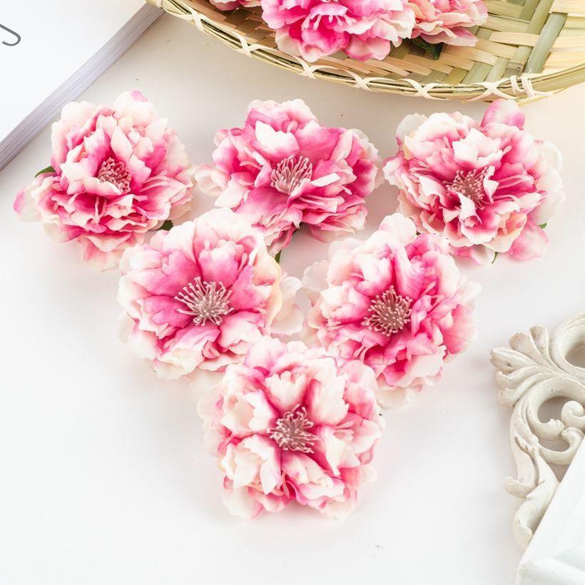 50/80pcs Artificial Silk Peony Flower Diy gift hairpin Home Party Wedding bridal bouquet wreath Decoration Outdoor Garden arch