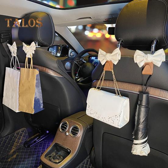Crochets de voiture en forme de nœud mignon pour dossier de siège de voiture, crochet robuste pour sac à main, accessoires de voiture peu encombrants