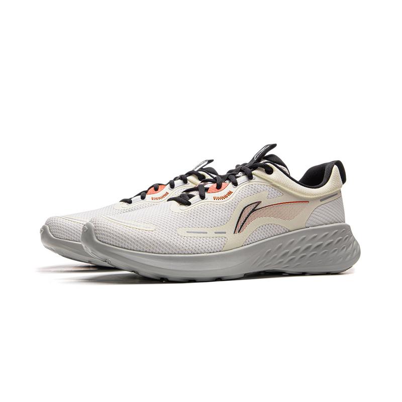 Li-Ning Comfortable Fashion Non-Slip Wear-Resistant Low-Top Casual Running Shoes Men sneaker Cloud-White ARSV121-1