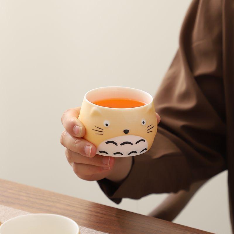 Hand-painted Cartoon Ceramic Teacup Japanese Household Cute Tasting Tea Cup Personal Cup Kung Fu Tea Set