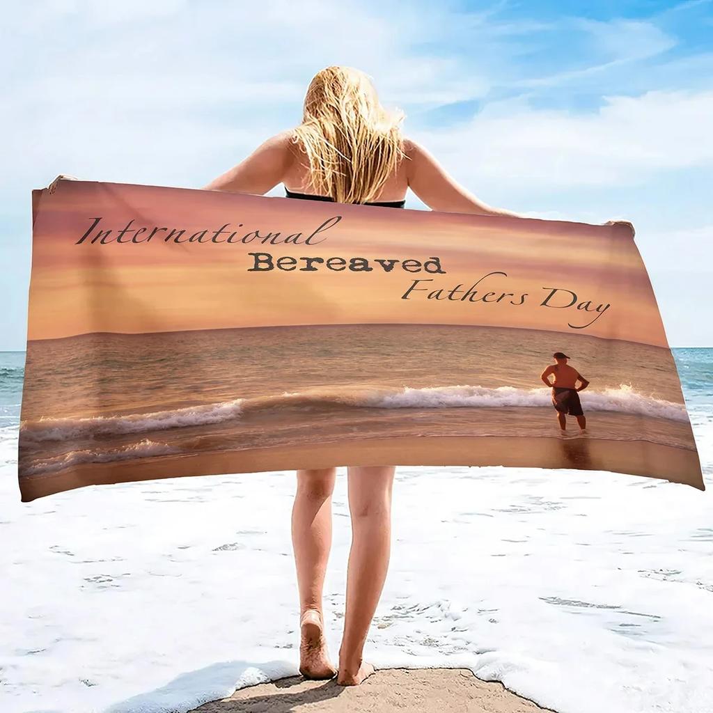 Frohen Vatertag Strandtuch Mikrofaser Sandfrei Badetuch für Papa Männer Geschenk Schnelltrocknend Reise Pool Schwimmen Fitness Sport Spa Handtücher