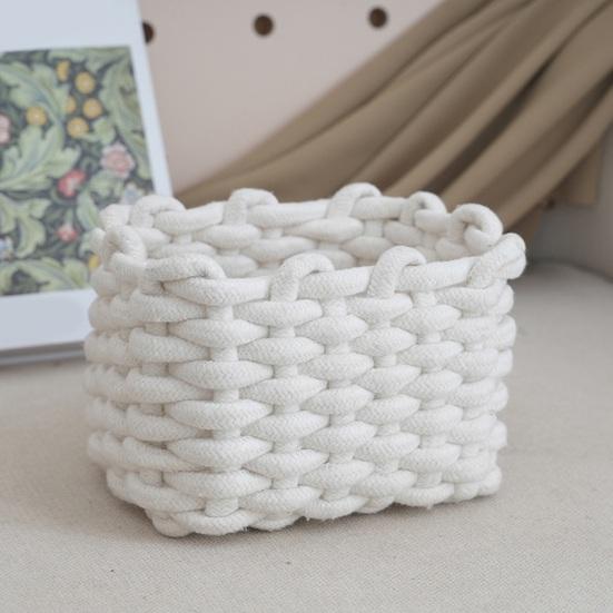 Makeup Beauty Tools Storage Basket Multifunctional Dresser Storage Basket Compact Size Cotton Rope Small Woven Organizer