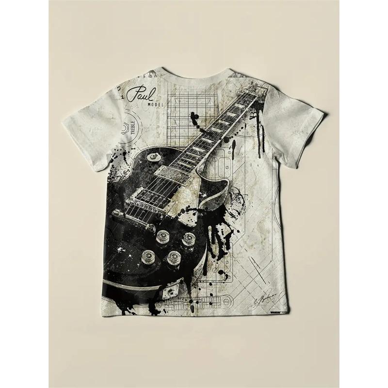 Instrumente Gitarre 3D gedruckt T-Shirt Männer Frauen Mode Kurzarm T-Shirt Kinder Hip Hop Tops T-Shirts Übergroße Mode Sommer Top