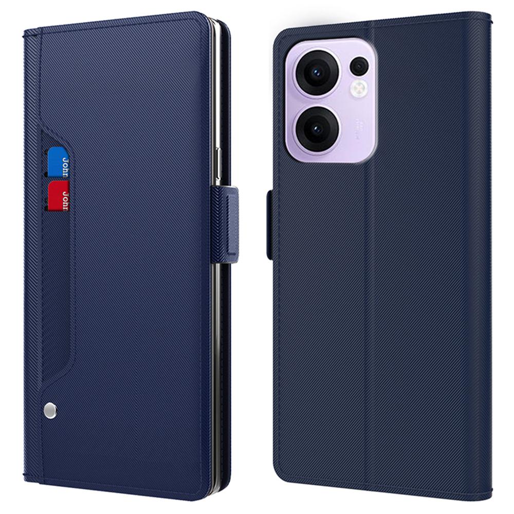 For Oppo Reno13 F 5G Case Stand PU Leather Phone Cover Card Holder Mirror