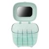 Lipstick Holder Organizer Dustproof Large Capacity Clear Display Storage Stand with Mirror for Table