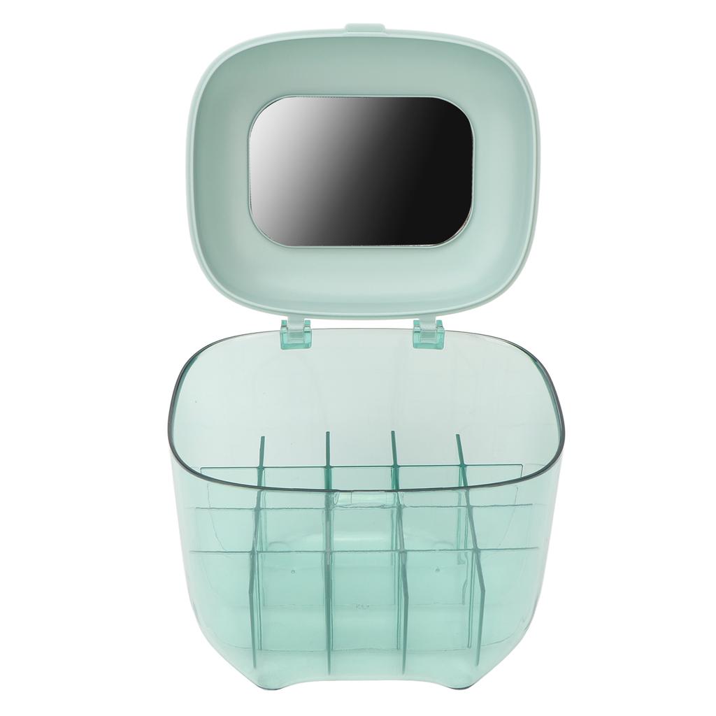 Lipstick Holder Organizer Dustproof Large Capacity Clear Display Storage Stand with Mirror for Table