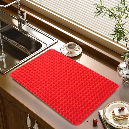 Silicone Baking Mat Heat-Resistant Fat Reducing Mat for Oven Grilling Multifunctional Cooking Mat for Healthy Baking Grilling