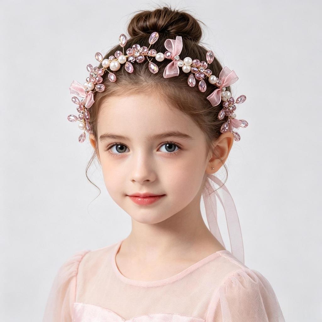 Korean-Style Princess Crown Wreath Headband for Girls
