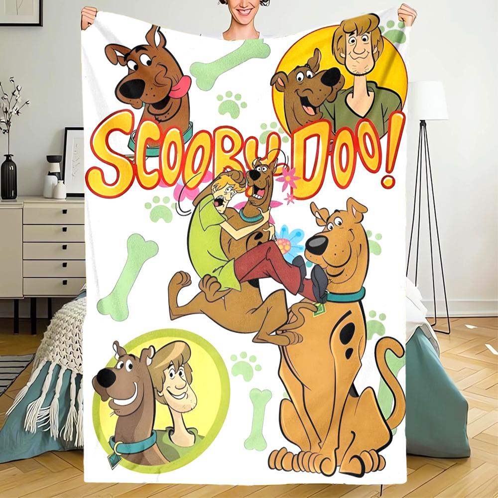 Scooby-Doo Theme Printed Blanket - Perfect for Couch, Bed, Travel & Outdoor Use | Machine Washable, Cozy & Durable.