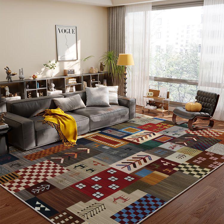 High-Grade French Retro Living Room Rug | Stain-Resistant American Sofa Blanket & Bedroom Floor Mat