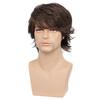 Men Synthetic Short Wave Wig Male Layered Hair With Bangs Natural Blond Brown Wig Daily Cosplay Use Heat Resistant Fiber
