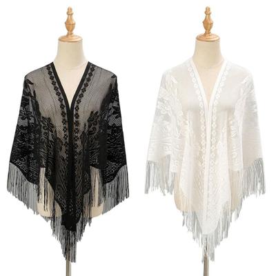 Multicolored Women Shawl With Tassel Tulle Shawl Wedding Accessories Fashion Scarf  Women