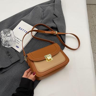 Contrast Color Women Mini Square Bags  Trendy Flap Design Versatile Crossbody Bag Korean Fashion Lady Handbags