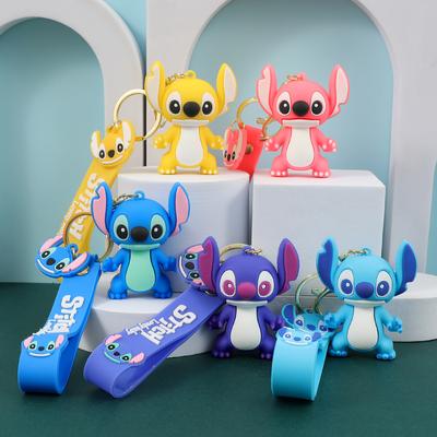 Porte-clés Disney Stitch - Porte-clés Mignons Lilo & Stitch, Porte-clés Anime Durables pour Femmes Hommes Enfants, Cadeau Multicolore