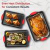 3-Piece non-stick baking pan with red silicone handle kitchen baking board heat-resistant