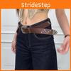 Vintage Y2k Star Rivet Pu Leather Belt With Alloy Buckle For Daily Wear