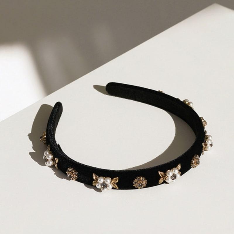 LUDE Flower Crystal Pearl Hairband