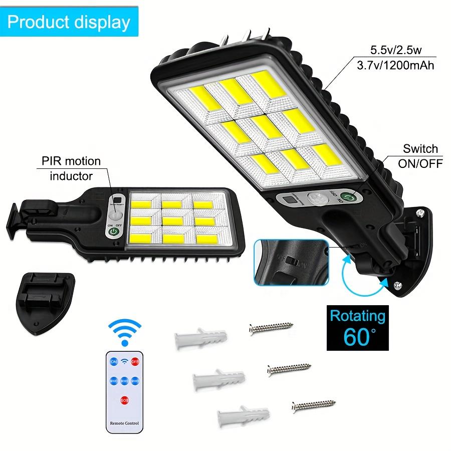 1pc 2200W Outdoor Solar Sensor Street Light, Human Body Induction Garden Light With Remote Control, LED Wall Light Waterproof Garden Light