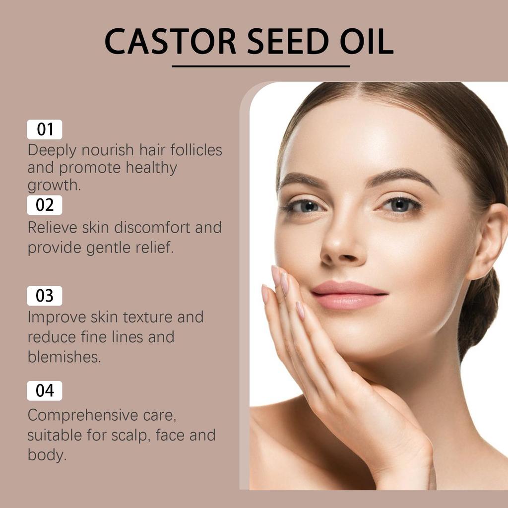 WoodSleep Castor Oil 100ml: Deep Hydration + Follicle Repair! Natural Formula, Suitable for Face/Body/Eyebrows & Eyelashes