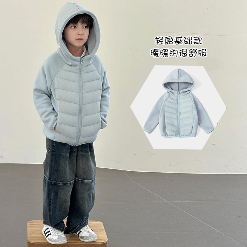 Kids Hooded Down Jacket Short Warm Coat Boys Girls 8-14 Years