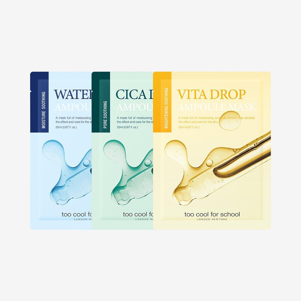 too cool for school Drop Ampoule Mask Sheet 3 Types Cica Drop Ampoule Mask Sheet 1ea