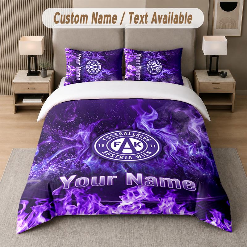 Austria Wien FC Design Bedding Set Custom Text 1 Duvet Cover & 2 Pillow Cases