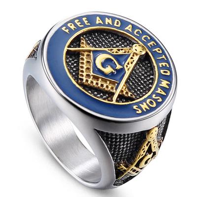 Stainless Steel Rings For Men Silver Color Anillos Mason Freemasonry Classic Style Mens Masonic Ring Jewelry Gifts
