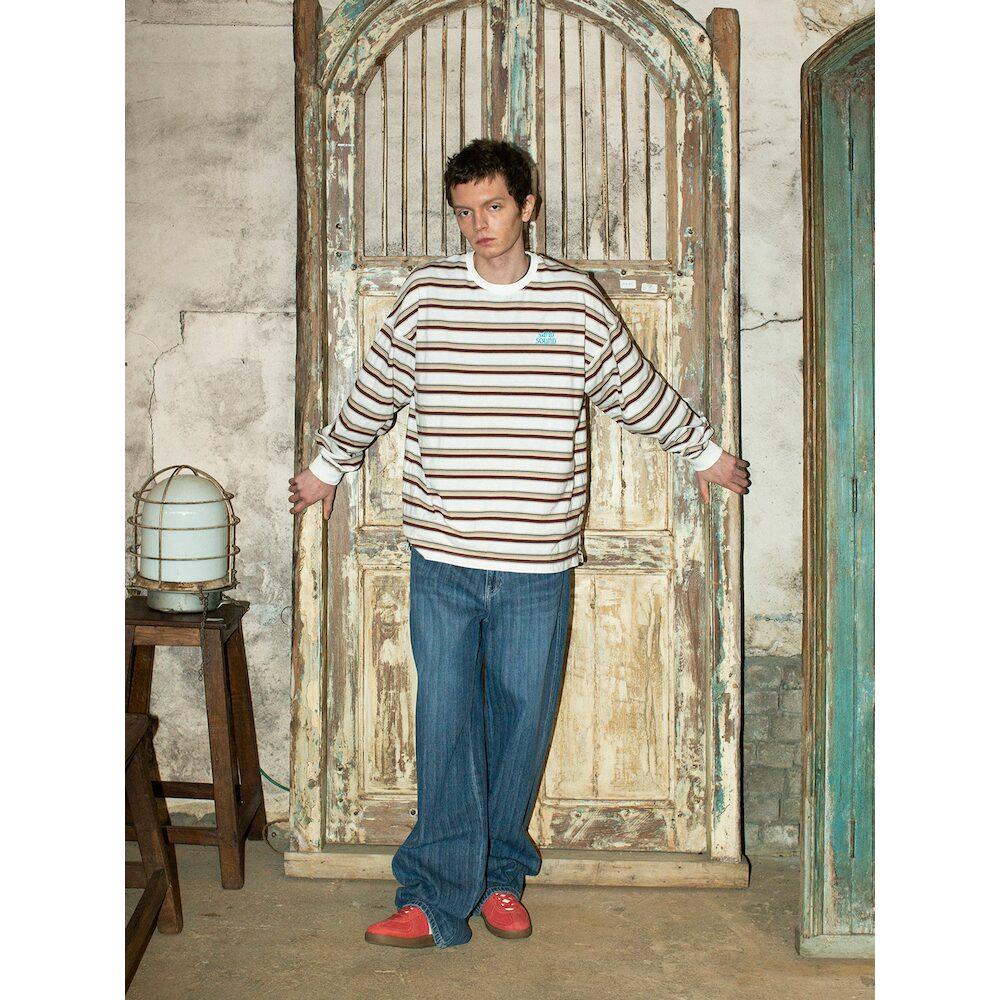 Saendeusaundeu Slub Denim Pants Blue