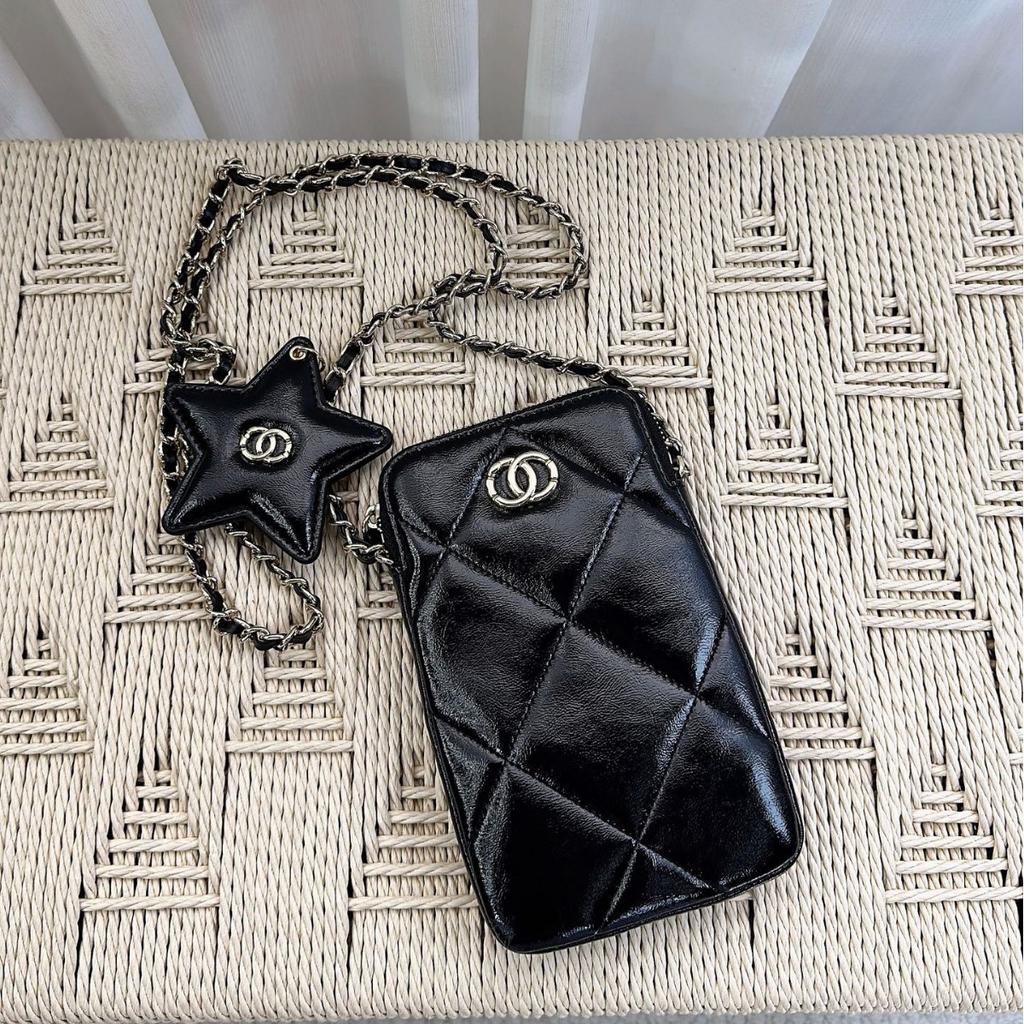 25N Stern Diamant Gitter Kette Handy umwickelt Öl Wachs Oberste Schicht Rindsleder Reißverschluss Einzelne Schulter Crossbody Vertikale Tasche