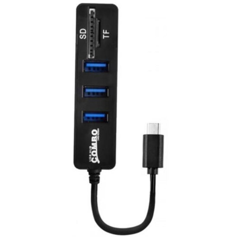 USB Cables Hubs & Adapters Type C To 3 Ports Usb 2.0 Hub Adapter Converter Sd Tf Card Reader Black