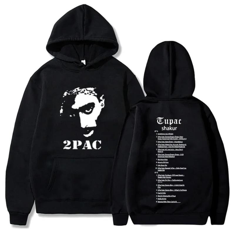 Felpa con Cappuccio Tupac Shakur Uomo Donna Stampa Grafica All Eyez on Me Felpa con Cappuccio Hip Hop Rapper Ritratto Pullover Streetwear Felpa Casual per Fan Regalo