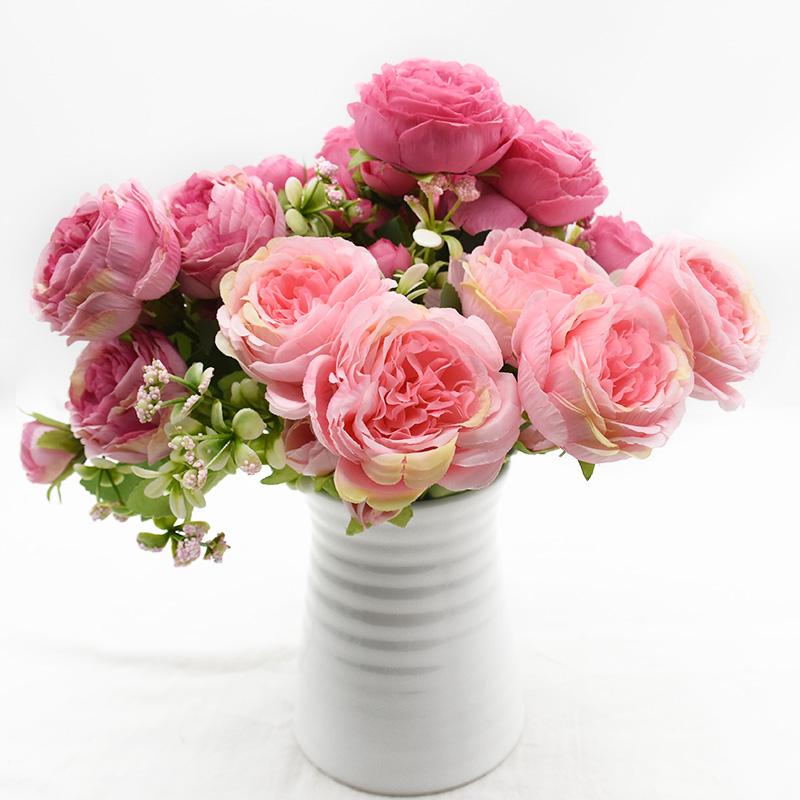 Artificial Flower Peony Bouquet Home Room Decoration Wedding Diy Festival Indoor Furnishings Scrapbooking Bonsai Gifts Accessori