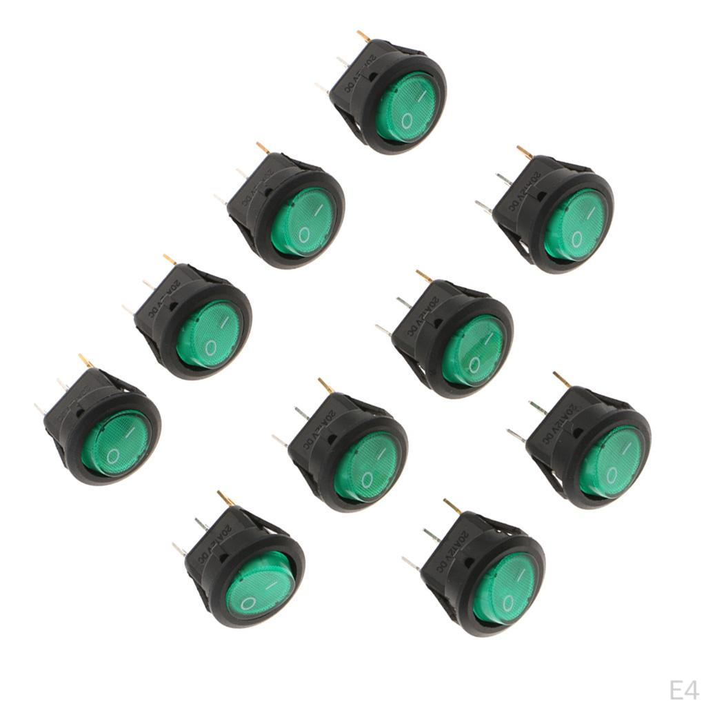 Round Illuminated Rocker Switch,LED Car Lights, Action,12V 20A