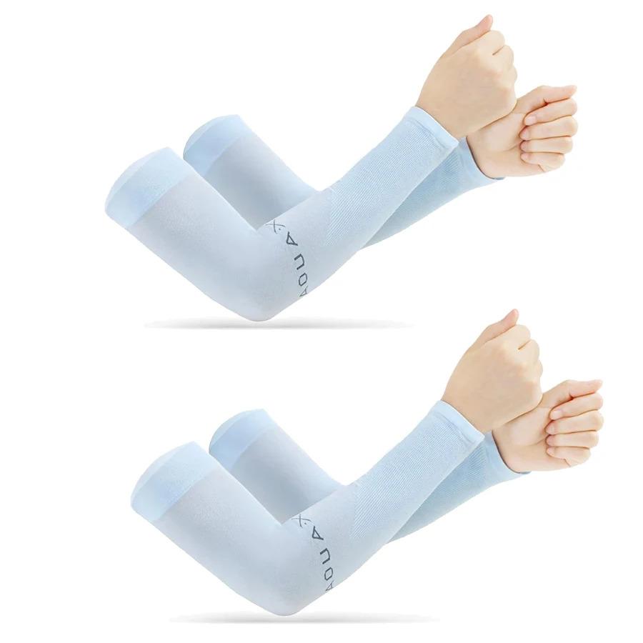 1/2pcs Summer Ice Silk Long Sleeves Anti-Sunburn Arm Cover Men Women Cuff New Cool Hand Sleeves Anti-UV Cycling Arm Sleeve