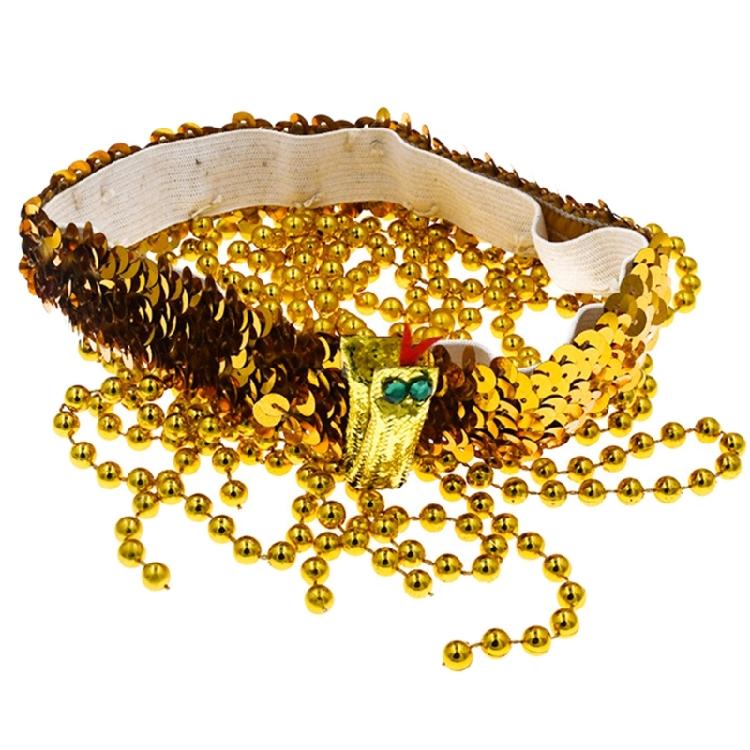 Fashionable Egyptian Queen Headpiece with Golden Snake Cosplay Perfect for Party