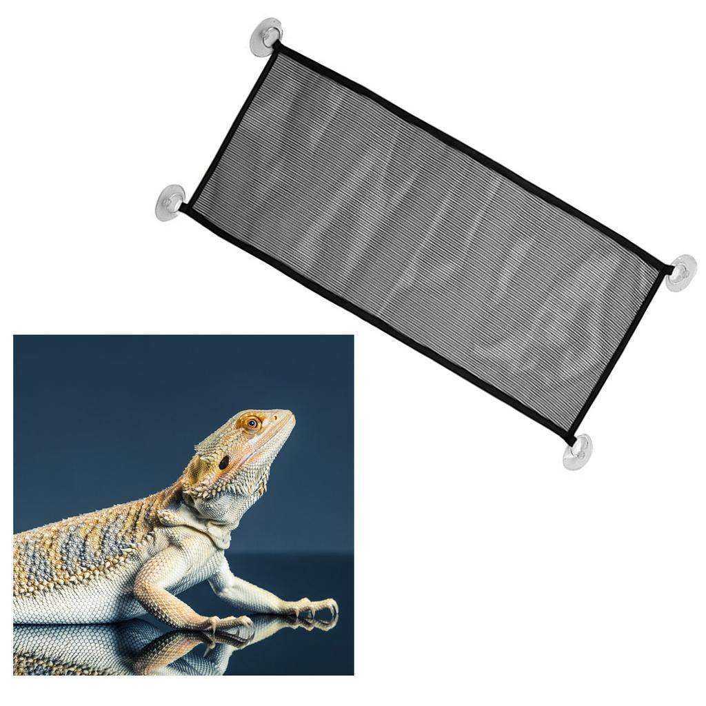 Reptile Mesh Hammock Rectangle   Hanging Reptile Breathable Net Hammock Bed with Suction Cups for   Snake