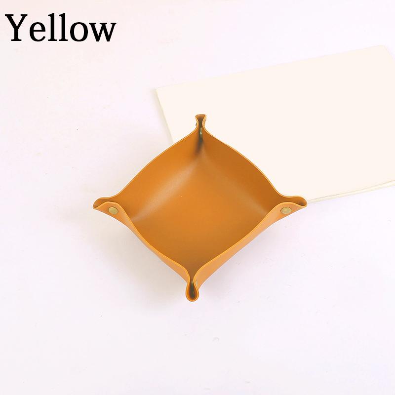 1PC Storage Box Storage Tray Home Decoration PU Leather Desktop Storage Portable