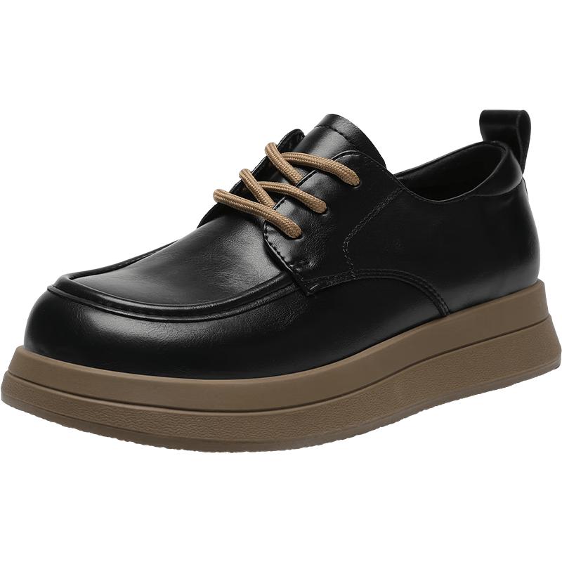 ZHR Women s Vintage Color Block Lace-up Loafers 36