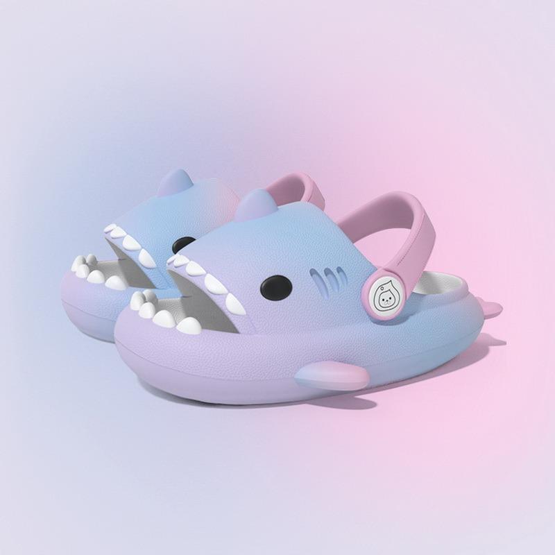 Fashion Shevalues Summer Shark Sandals For Children Lovely Cartton Kids Slippers Soft Sole Non-slip Beach Slides Fashion Shark Slippers