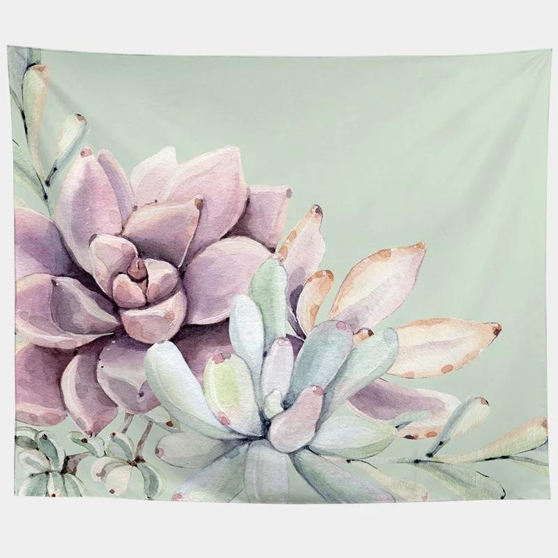 Desert Cactus Succulent Plant Pattern Tapestry Office Living Room Tapestry Home Wall Decoration Tapestry
