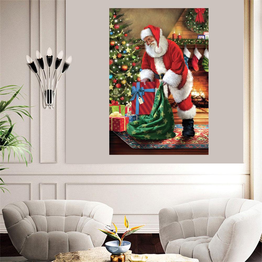 Square / Round Diamond 5D DIY Diamond Painting "Santa Claus and Gifts" Embroidery Cross Stitch Water Diamond Mosaic Painting Decoration