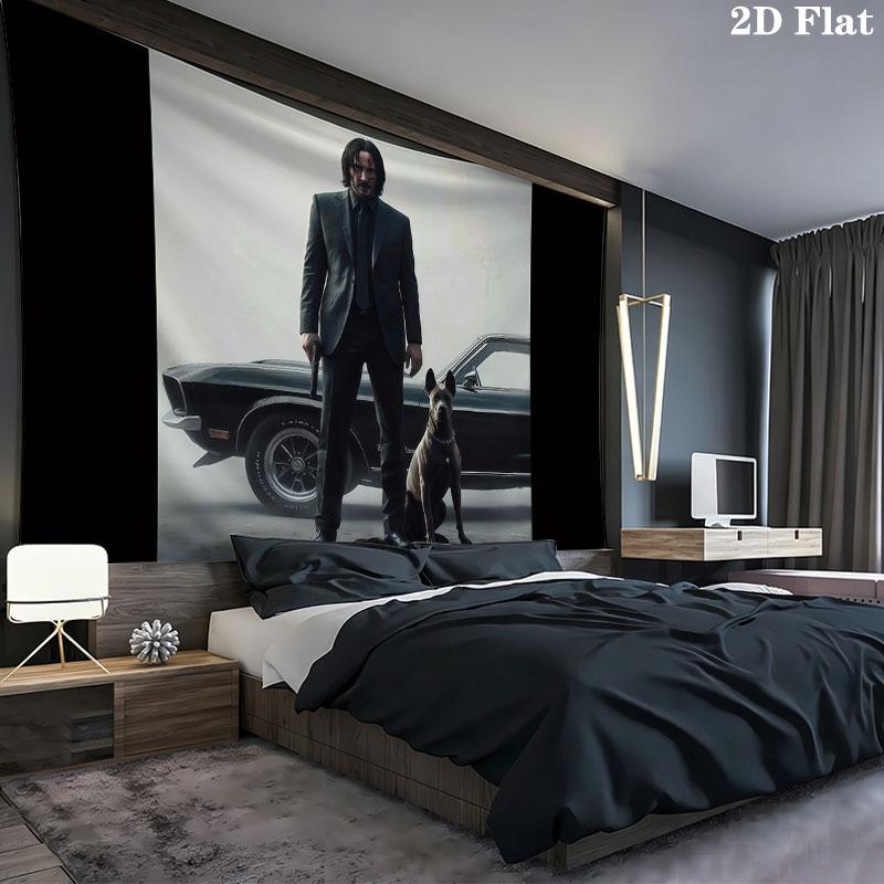 John Wick Wall Tapestry, Aesthetic Printed Fabric Blanket, Suitable for Bedroom, Living Room, and Home Decor.