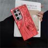 Plating Glossy Phone Case for Samsung S25 S24 Plus S23 Ultra FE A56 A36 A26 A16 A06 A55 A35 A25 A15 Matte 3D Wave Wrinkle Cover