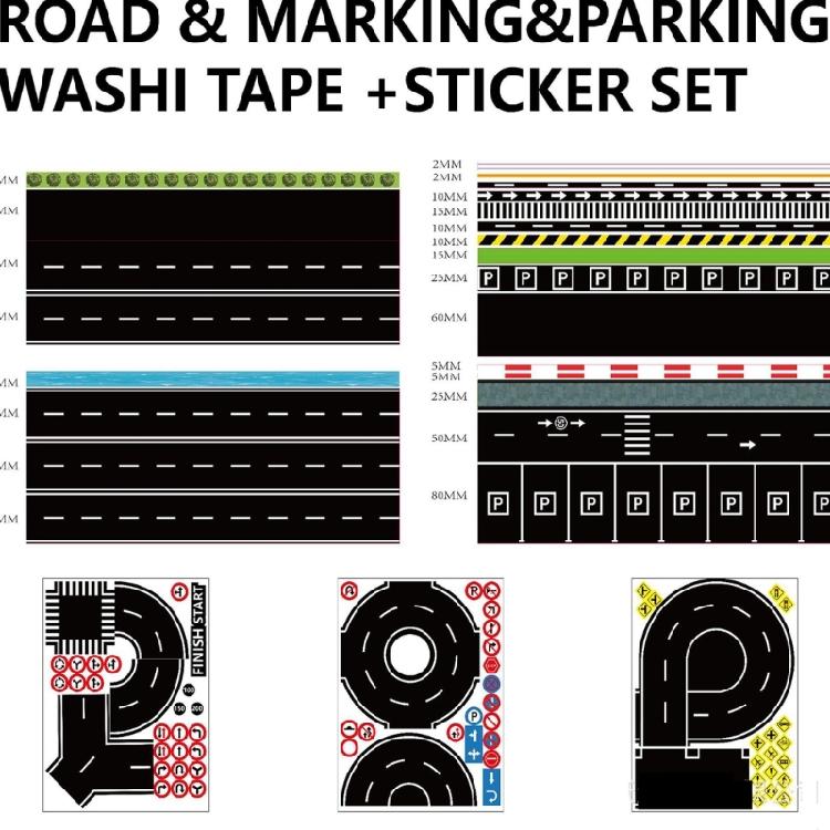 Road Track Sticker Tape Roadway Marking Sticker Safety Floor Tape For Indoor Directional Label and Kid Room Decoration