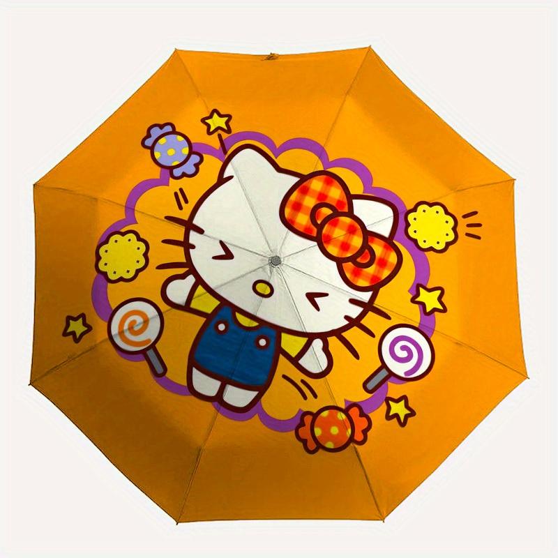 1pc Hello Kitty Halloween Treats Umbrella with Plastic Handle,Suitable for All Seasons Home Travel Outdoor UmbrellaSanlio399