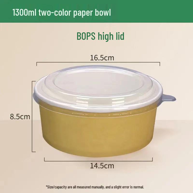 Kraft Paper Disposable Bowl - Ideal for Rice, Salad, Lunch, Takeout, Fast Food, and Fruit.