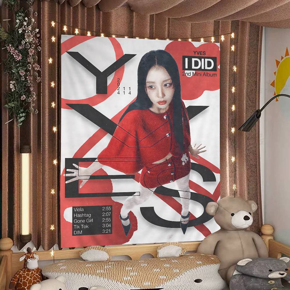 Popular Kpop LLoona YYves Printed Large Wall Tapestry Hanging Tarot Hippie Wall Rugs Dorm Art Home Decor