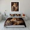 Fluffy Cats Close Together Bedding Set For Kids Luxury Gift 3Pcs Digital Print Comforter Set Soft Comfortable Breathable